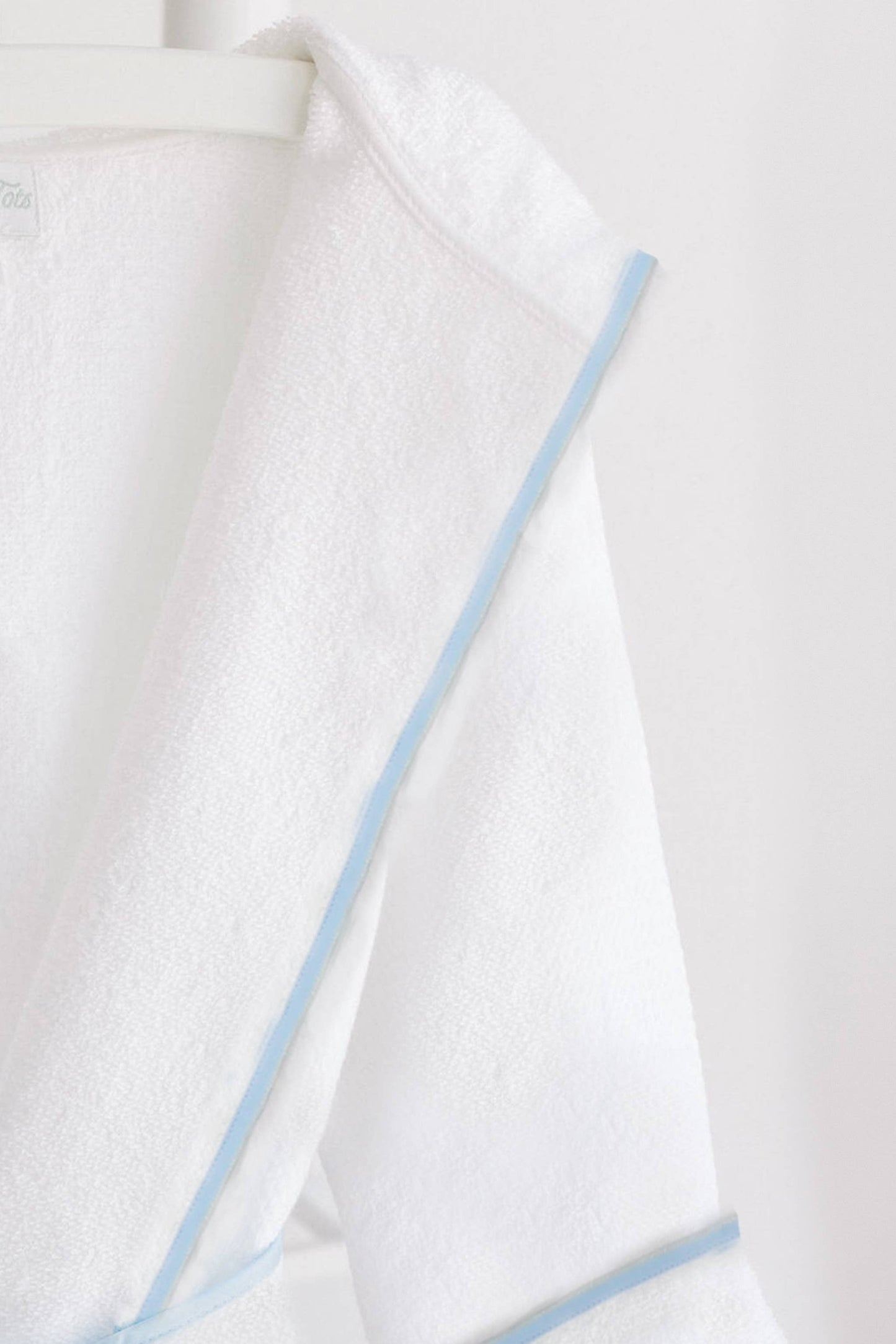 Bathrobe | White Terry with Hood & Colored Trim