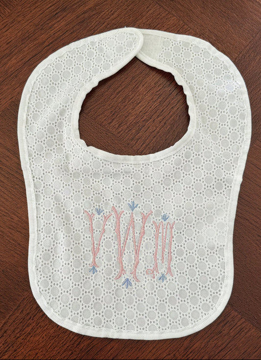 White Eyelet Bib