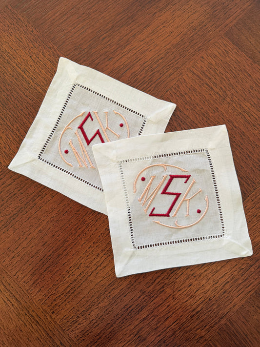 Classic Hemstitched Cocktail Napkins