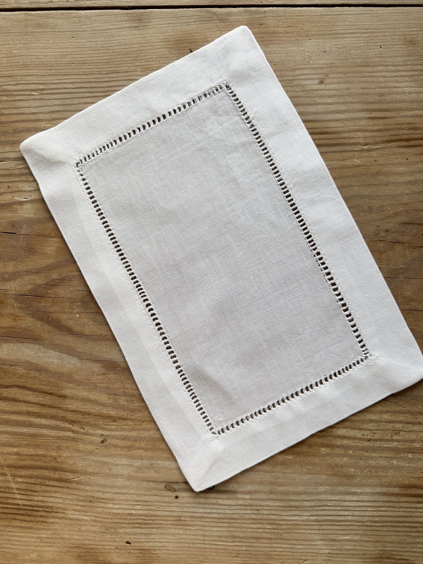 Folded Hemstitched Cocktail Napkins