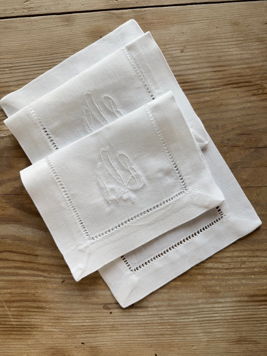 Folded Hemstitched Cocktail Napkins